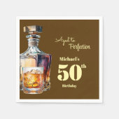 Aged to Perfection Men's 50th Whiskey Birthday Serviette (Vorderseite)