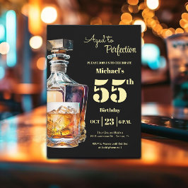 Aged to Perfection Men's 55th Whiskey Birthday Einladung
