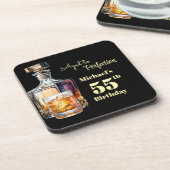 Aged to Perfection Men's 55th Whiskey Birthday  Getränkeuntersetzer (Linke Seite)