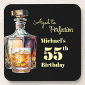 Aged to Perfection Men's 55th Whiskey Birthday  Getränkeuntersetzer (Vorderseite)