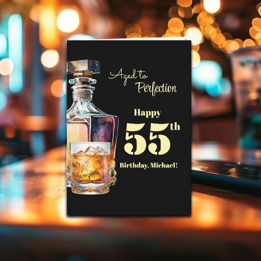 Aged to Perfection Men's 55th Whiskey Birthday  Karte
