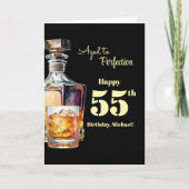 Aged to Perfection Men's 55th Whiskey Birthday  Karte (Vorderseite)