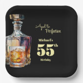 Aged to Perfection Men's 55th Whiskey Birthday Pappteller (Vorderseite)