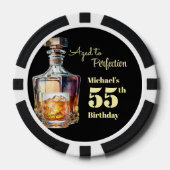 Aged to Perfection Men's 55th Whiskey Birthday Pokerchips (Vorderseite)