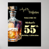 Aged to Perfection Men's 55th Whiskey Birthday Poster (Vorne)