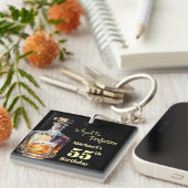 Aged to Perfection Men's 55th Whiskey Birthday Schlüsselanhänger (Vorderseite rechts)