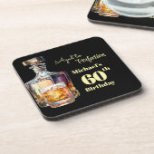 Aged to Perfection Men's 60th Whiskey Birthday Getränkeuntersetzer (Linke Seite)
