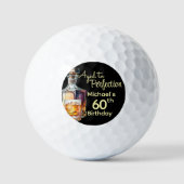Aged to Perfection Men's 60th Whiskey Birthday Golfball (Vorderseite)