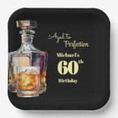 Aged to Perfection Men's 60th Whiskey Birthday Pappteller (Vorderseite)