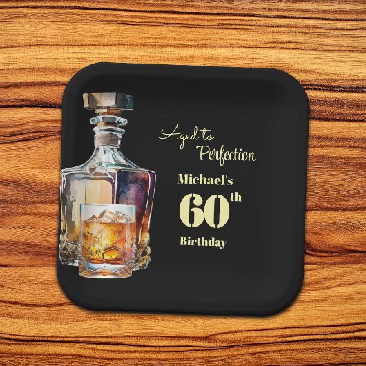 Aged to Perfection Men's 60th Whiskey Birthday Pappteller