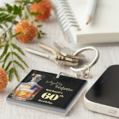 Aged to Perfection Men's 60th Whiskey Birthday  Schlüsselanhänger (Vorderseite rechts)