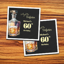 Aged to Perfection Men's 60th Whiskey Birthday  Serviette