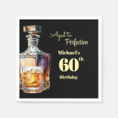 Aged to Perfection Men's 60th Whiskey Birthday Serviette (Vorderseite)
