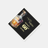 Aged to Perfection Men's 60th Whiskey Birthday Serviette (Ecke)
