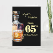 Aged to Perfection Men's 65th Whiskey Birthday Karte (Vorderseite)