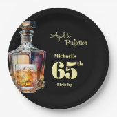 Aged to Perfection Men's 65th Whiskey Birthday Pappteller (Vorderseite)