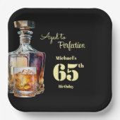 Aged to Perfection Men's 65th Whiskey Birthday Pappteller (Vorderseite)