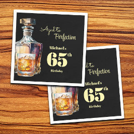 Aged to Perfection Men's 65th Whiskey Birthday Serviette