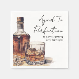 Aged To Perfection Men's Birthday Party Serviette