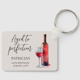 Aged to Perfection Red Wine 60th Birthday Party Schlüsselanhänger