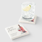 Aged to Perfection Red Wine 60th Birthday Party Steinuntersetzer (Seitenansicht)