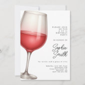 Aged to perfection red wine birthday party einladung (Vorderseite)