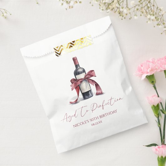 Aged To Perfection Red Wine Bow Birthday Party Geschenktütchen (Versiegelt)
