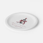 Aged To Perfection Red Wine Bow Birthday Party Pappteller (Schrägansicht)