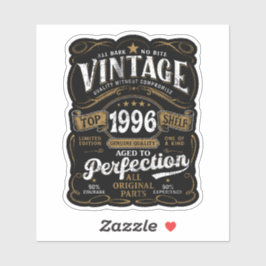 Aged To Perfection Vintage 1996 Birthday 30th Bday Aufkleber