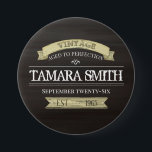 Aged to Perfection Vintage Birthday Button<br><div class="desc">Over the hill vintage birthday banner. Personalized with name,  birthdate,  and more. A cute and trendy way to add fun to your adult birthday party celebration.</div>