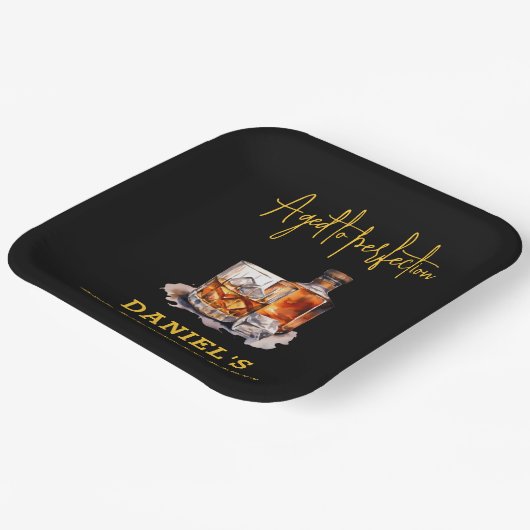 Aged to Perfection Whiskey 60th Birthday Pappteller (Gewinkelt)