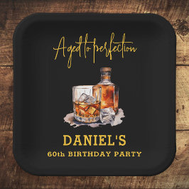 Aged to Perfection Whiskey 60th Birthday Pappteller