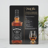 Aged to Perfection Whiskey Bottle Custom Birthday Einladung (Stehend Vorderseite)