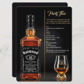 Aged to Perfection Whiskey Bottle Custom Birthday Einladung (Vorne/Hinten)