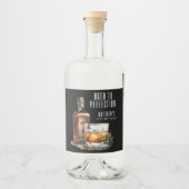 Aged To Perfection Whiskey Men's Birthday Alkoholflaschenetikett (Vorderseite)