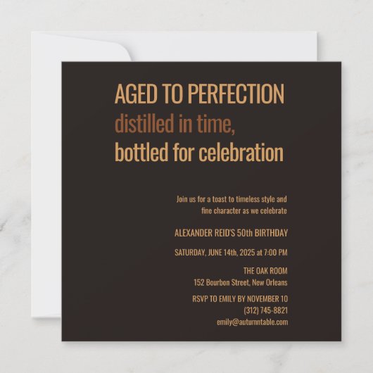 Aged to Perfection | Whisky Birthday (Vorderseite)
