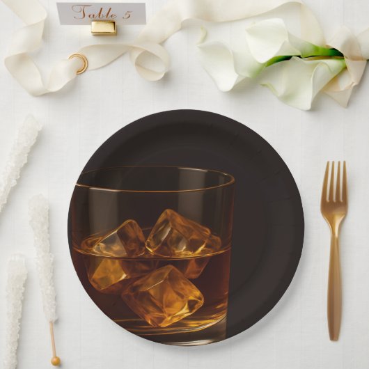 Aged to Perfection Whisky Birthday Celebration Pappteller (Hochzeit)