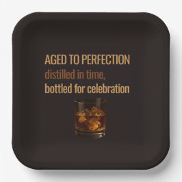Aged to Perfection Whisky Birthday Celebration Pappteller