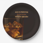 Aged to Perfection Whisky Birthday Celebration Pappteller (Vorderseite)