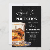 Aged To Perfection Whisky Glass Birthday Party Einladung (Vorderseite)