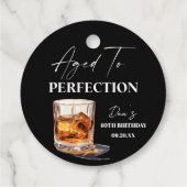 Aged To Perfection Whisky Glass Birthday Party Geschenkanhänger (Rückseite)