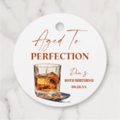 Aged To Perfection Whisky Glass Birthday Party Geschenkanhänger (Rückseite)