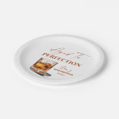 Aged To Perfection Whisky Glass Birthday Party Pappteller (Schrägansicht)