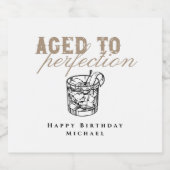 Aged to Perfection White Whiskey Birthday Party Alkoholflaschenetikett (Einzelnes Label)