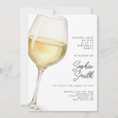 Aged to perfection white wine birthday party einladung (Vorderseite)