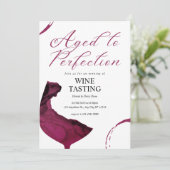 Aged To Perfection Wine Tasting Invite Einladung (Stehend Vorderseite)