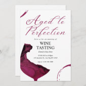 Aged To Perfection Wine Tasting Invite Einladung (Vorne/Hinten)