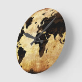 aged-world-map runde wanduhr (Winkel)