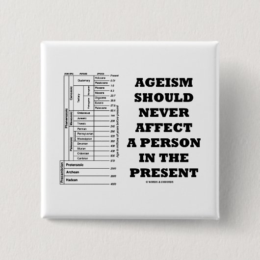 Ageism sollte eine Person im Geschenk nie Button (Vorderseite)