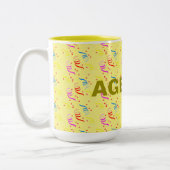 Ageless Birthday und Confetti Two-Tone-Tasse Zweifarbige Tasse (Links)